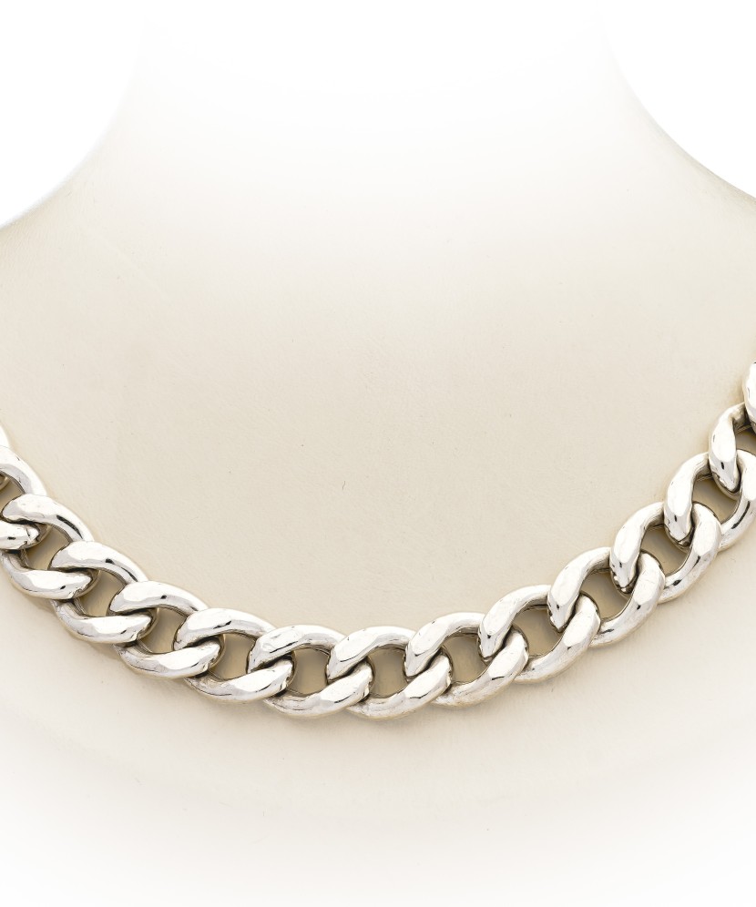 Sterling silver chain "Curb" 12.9mm