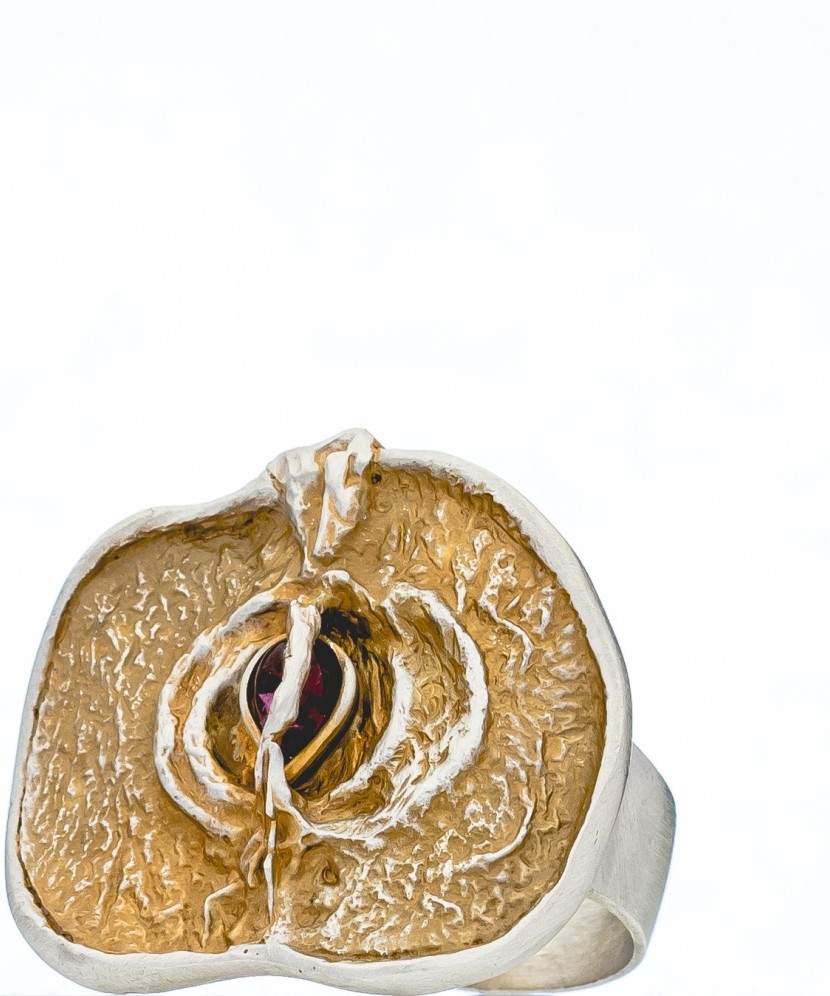 Sidabrinis žiedas su granatu "obuolys"  - Goldinga