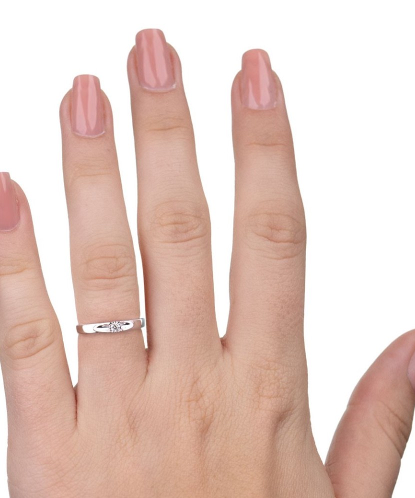 White gold ring with diamonds