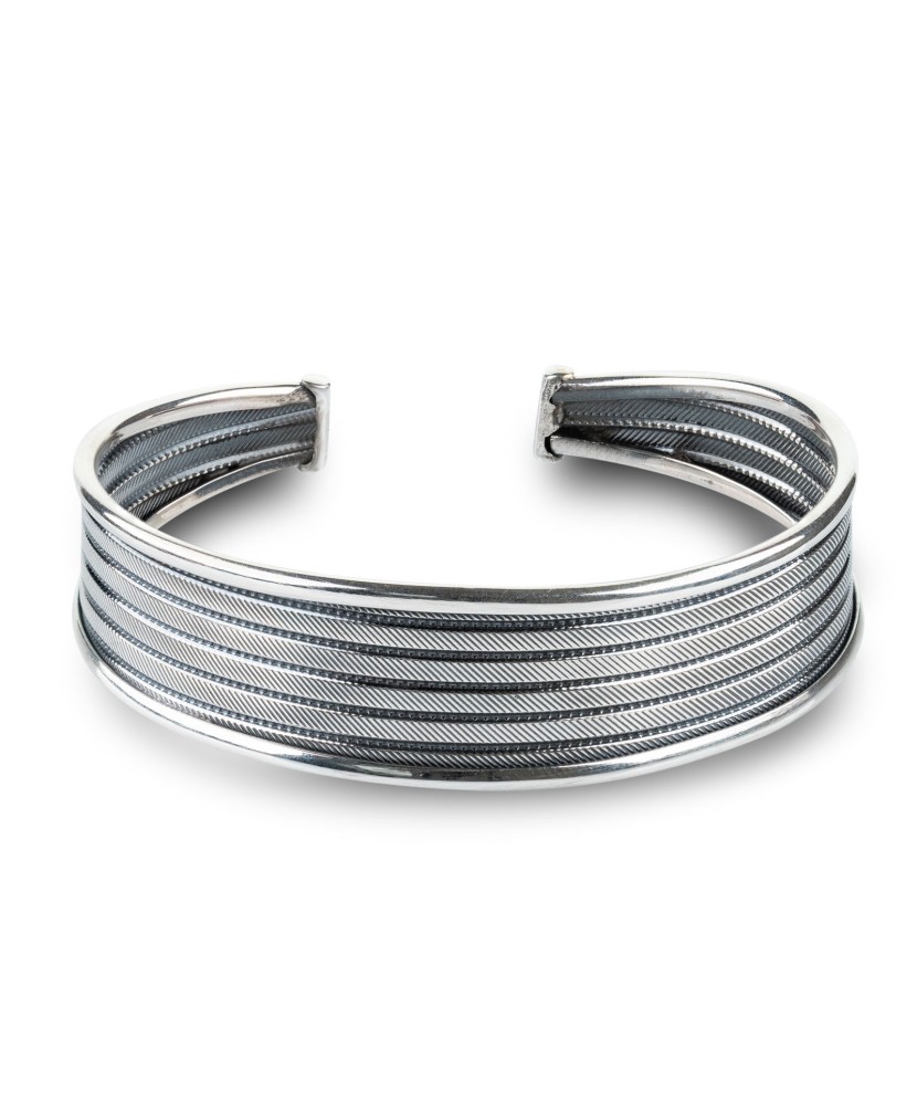 Серебряный жёсткий браслет