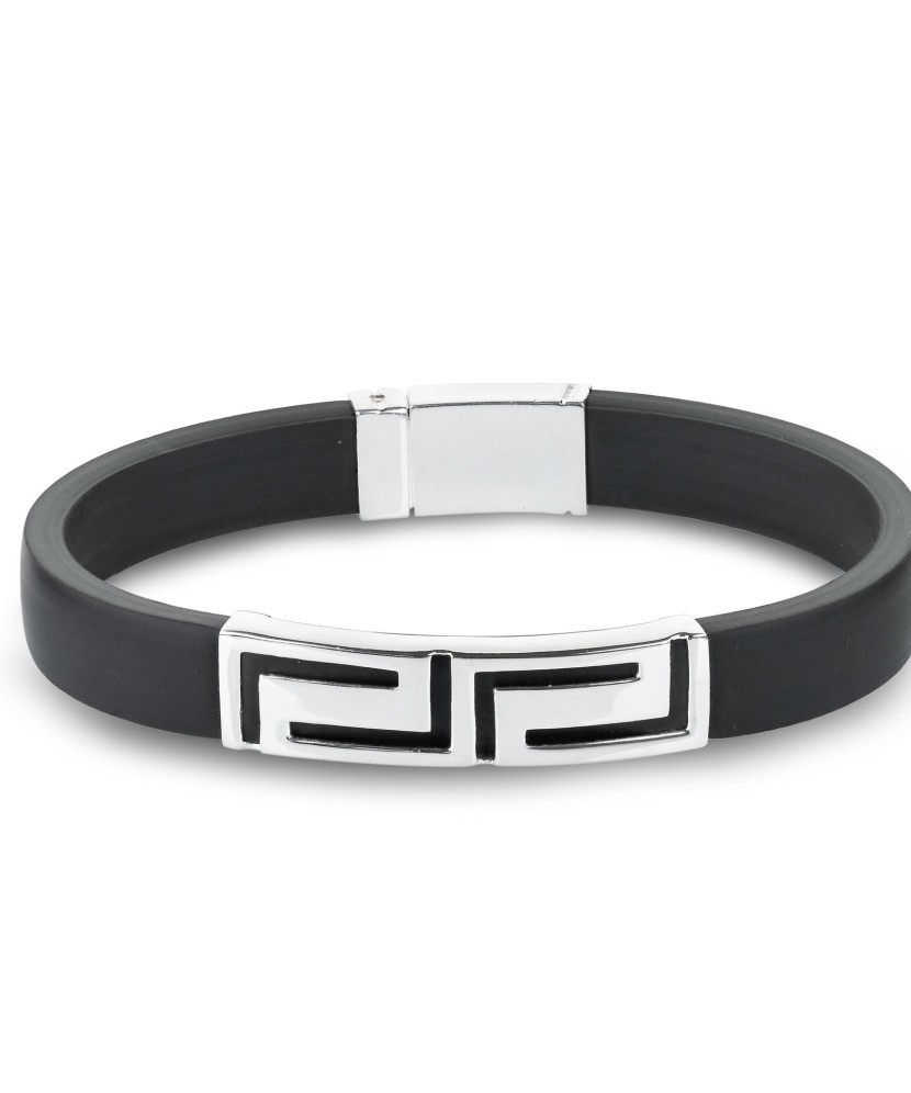 Браслет из каучука с серебром