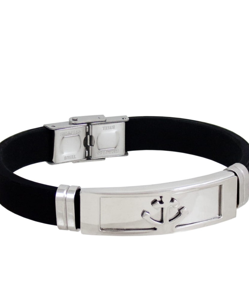 Leather bracelet with stainless steel "Anchor"