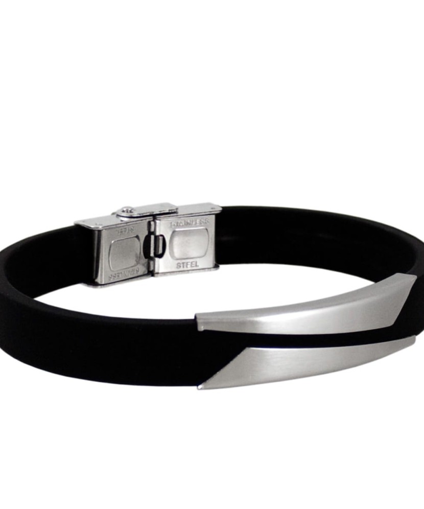 Leather bracelet with stainless steel Leather bracelet with stainless steel