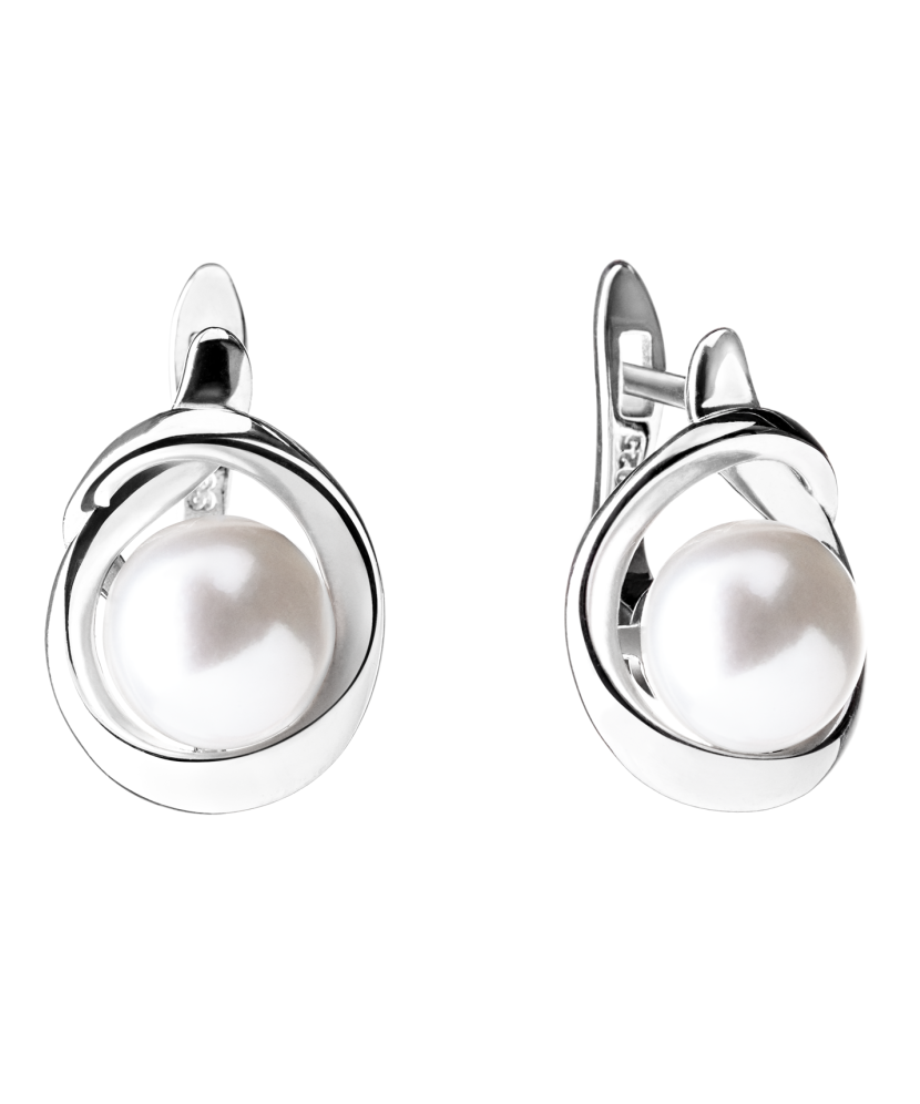 Серьги из серебра с жемчугом