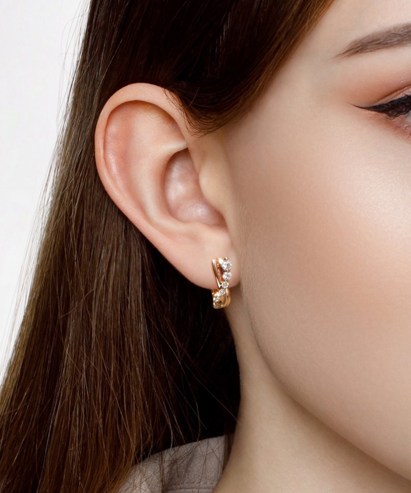 Auksiniai auskarai su cirkoniais Auksiniai auskarai su cirkoniais