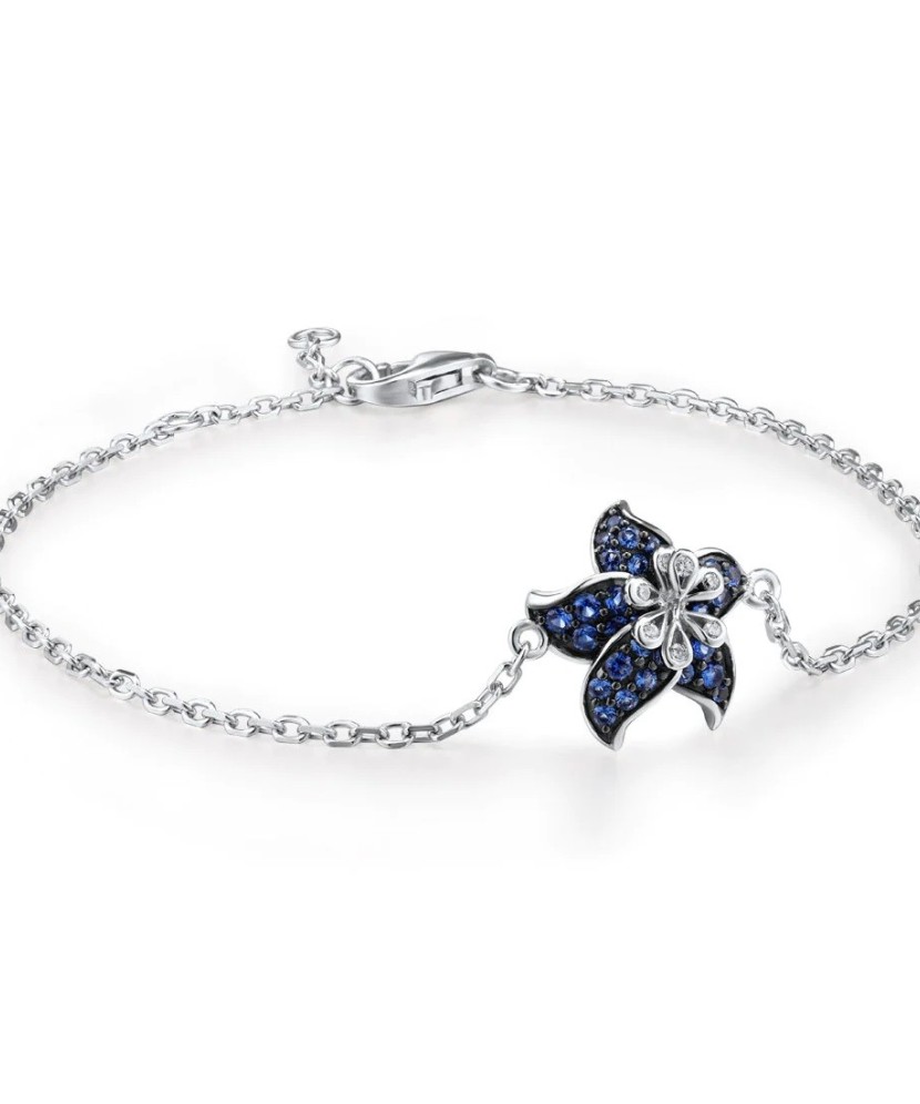 Sterling Silver bracelet with zircons "Flower"