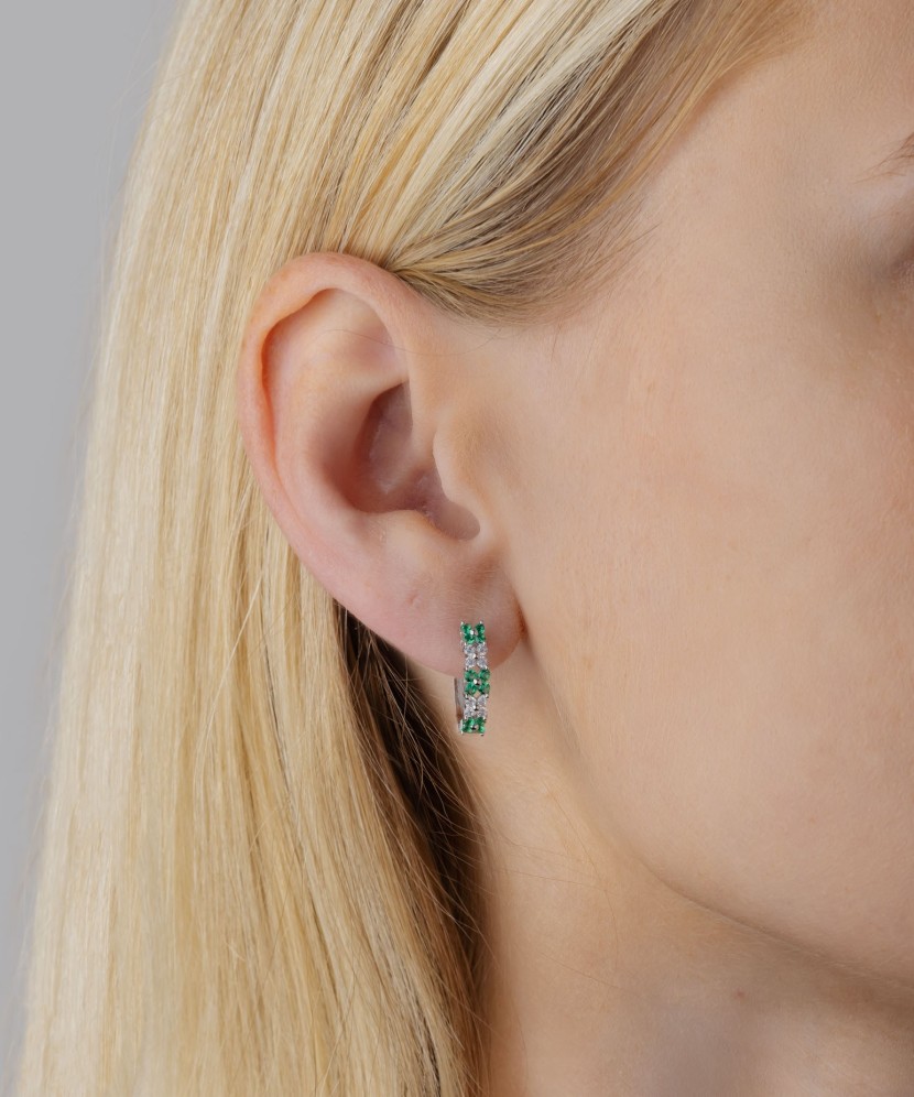 Sterling silver earrings with zircons