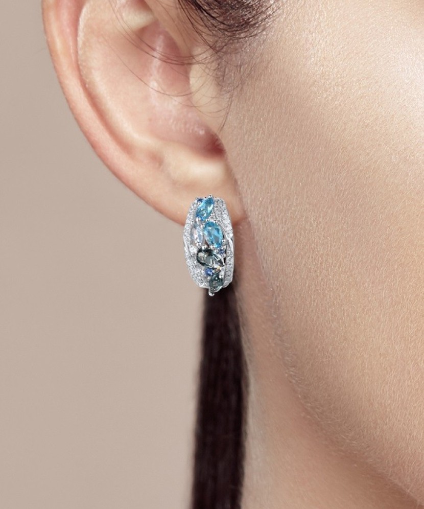 Sterling silver earrings with zircons Sterling silver earrings with zircons