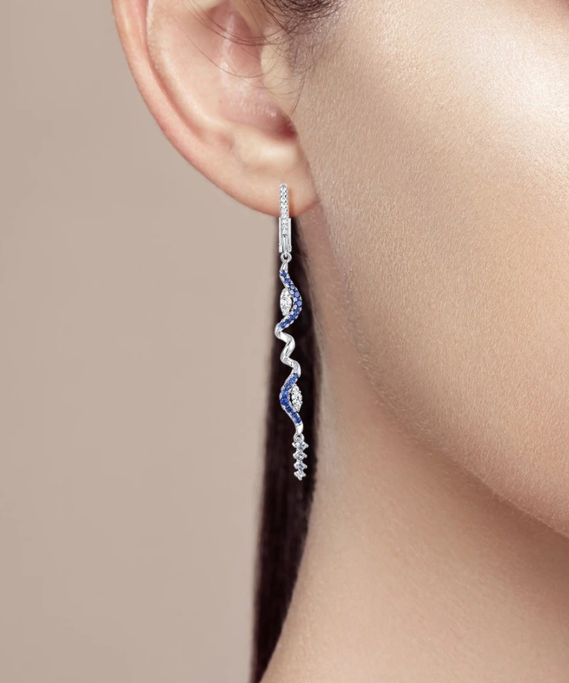 Sterling Silver earrings with zircons and spinels Sterling Silver earrings with zircons and spinels