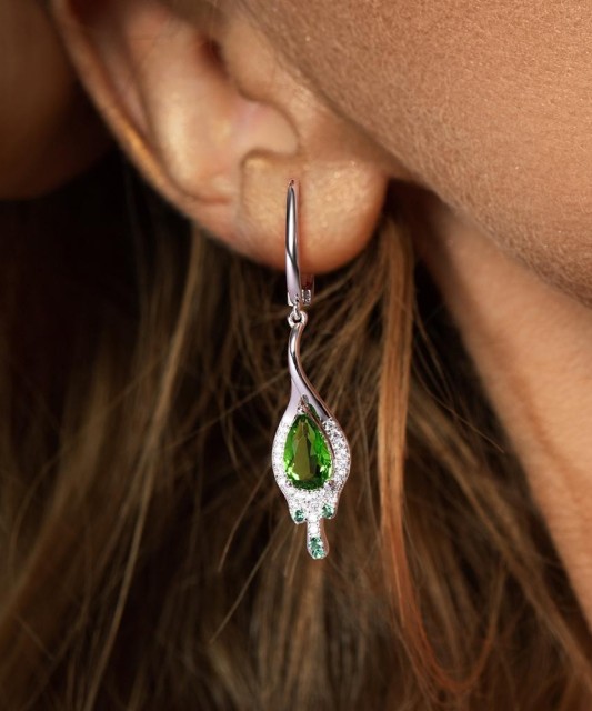 Sterling Silver earrings with zircons and spinels