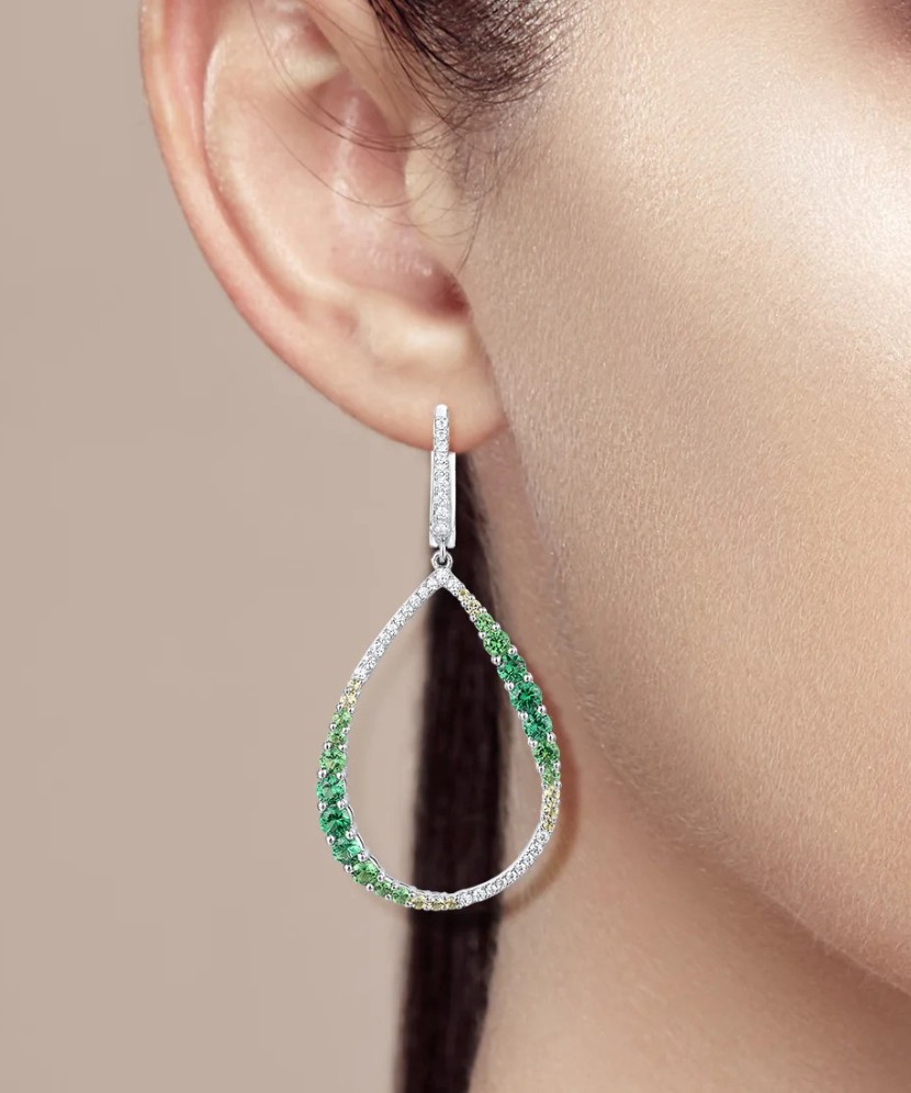 Sterling Silver earrings with zircons and spinels Sterling Silver earrings with zircons and spinels