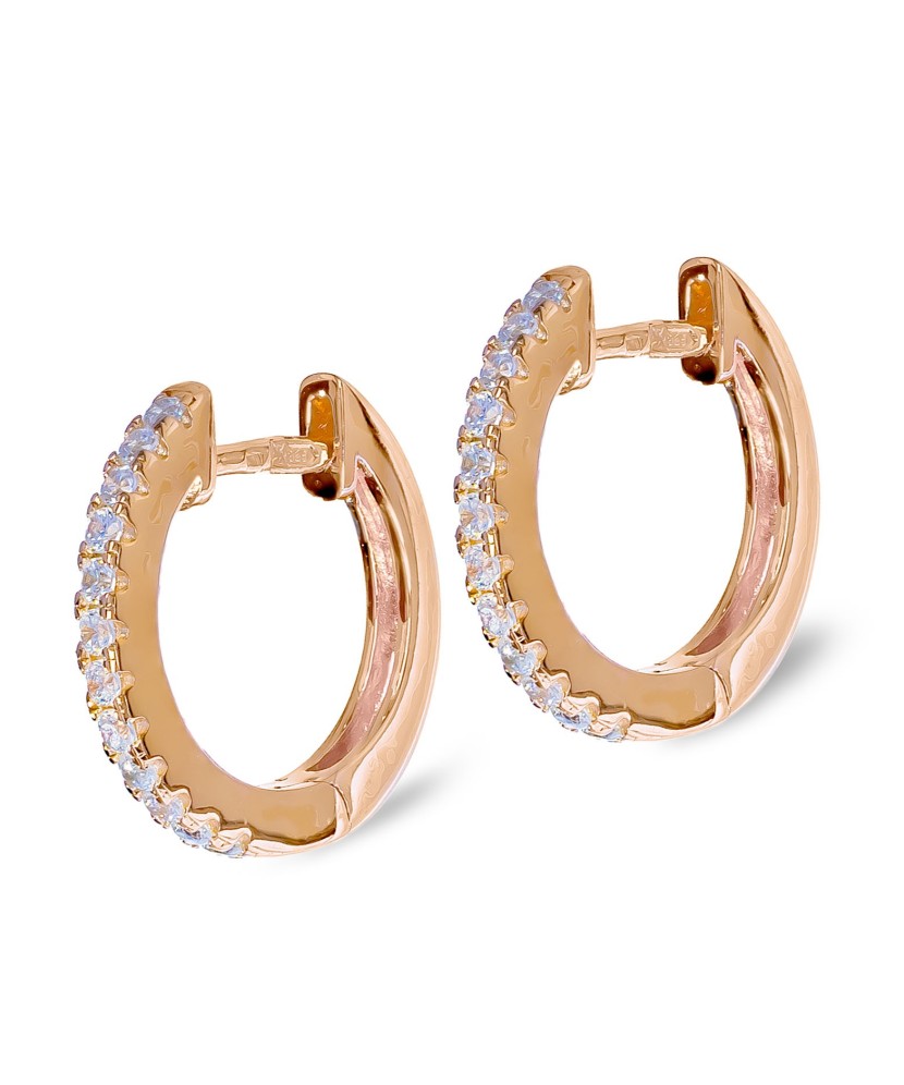 Серебряные позолоченные серьги с цирконом