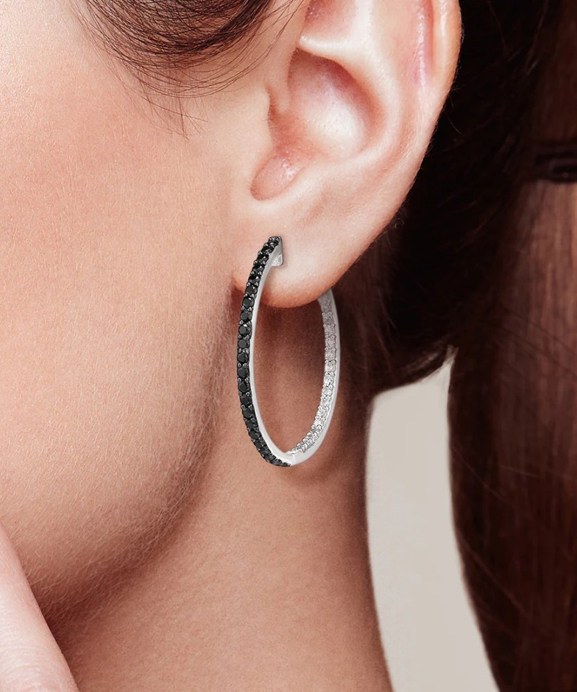 Sterling Silver earrings with zircons and spinels Sterling Silver earrings with zircons and spinels