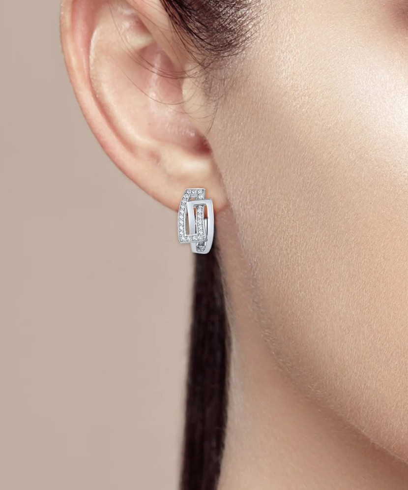 Серьги из серебра с цирконами