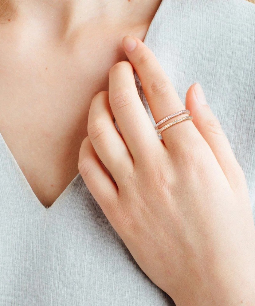 Gilded Sterling silver ring with zirconium Gilded Sterling silver ring with zirconium