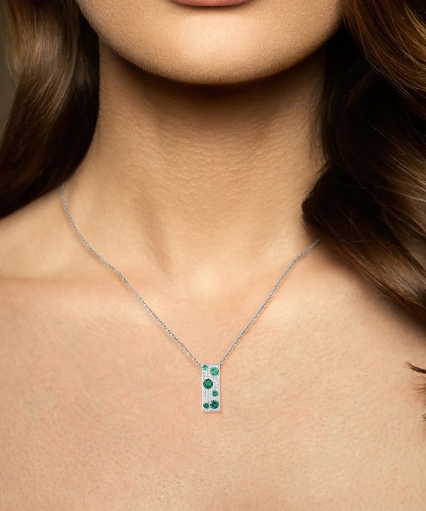 Sterling Silver pendant with spinels and zircons