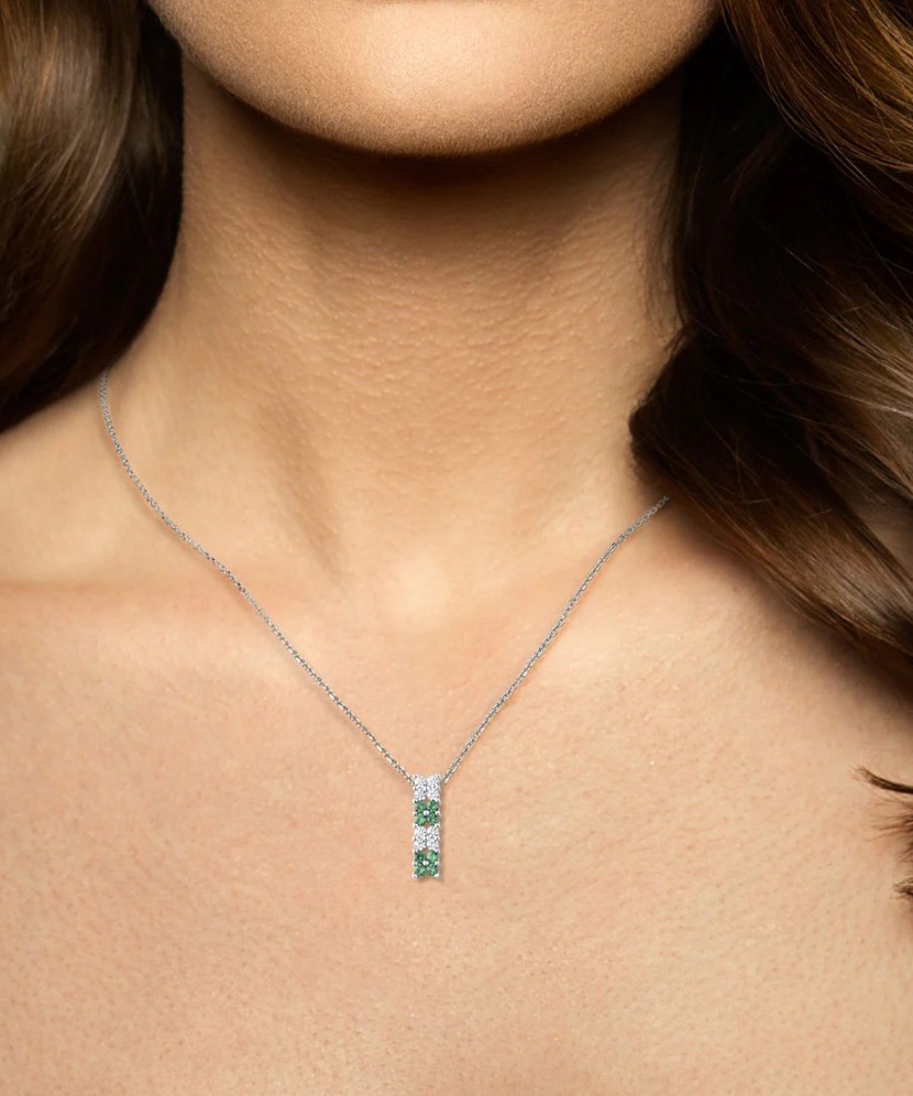 Подвеска из серебра со шпинелями и фианитами