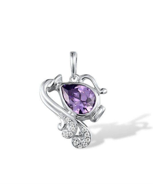 Sterling Silver pendant with amethyst and zircons