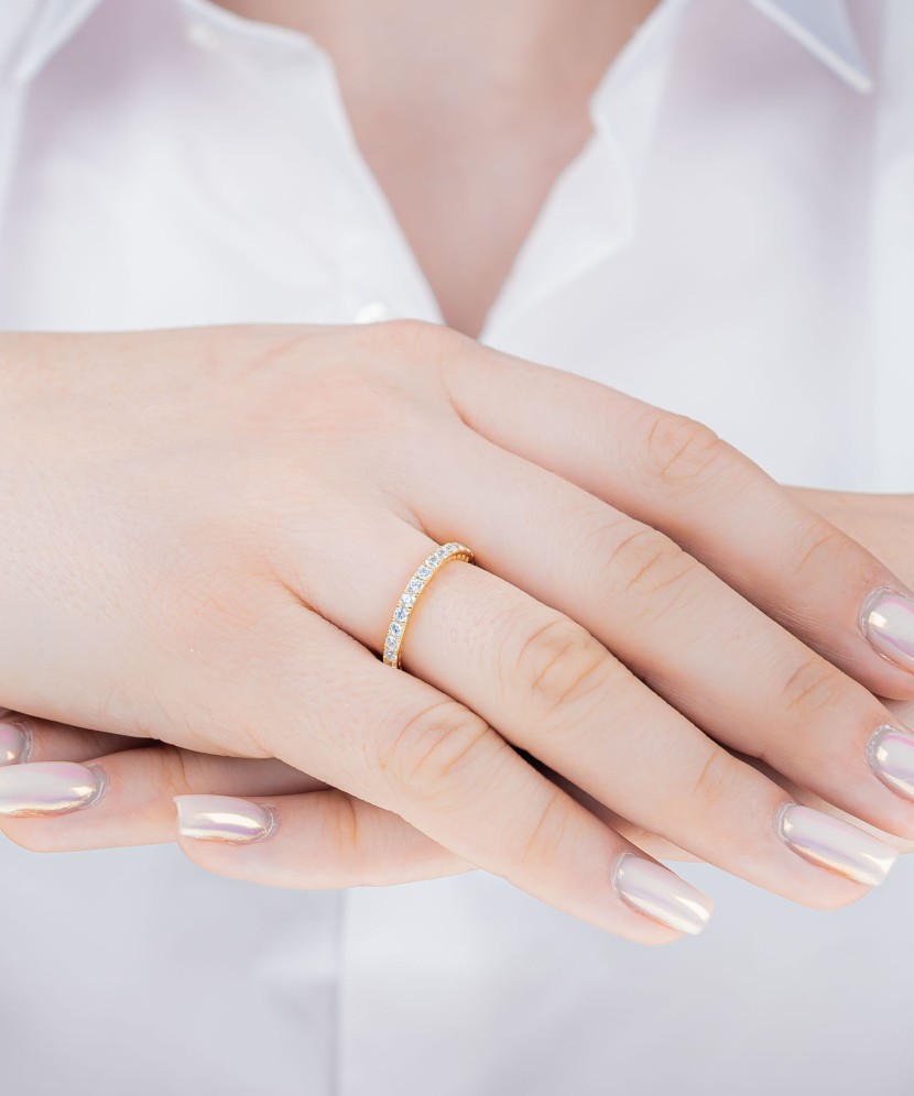Gilded Sterling silver ring with zirconium
