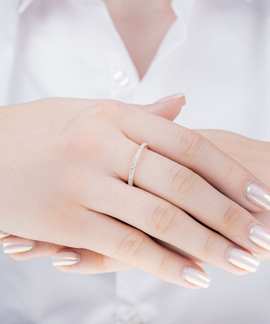 Gilded Sterling silver ring with zirconium