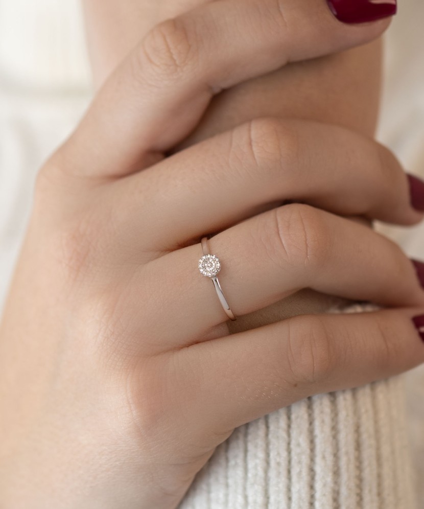 White gold ring with diamonds