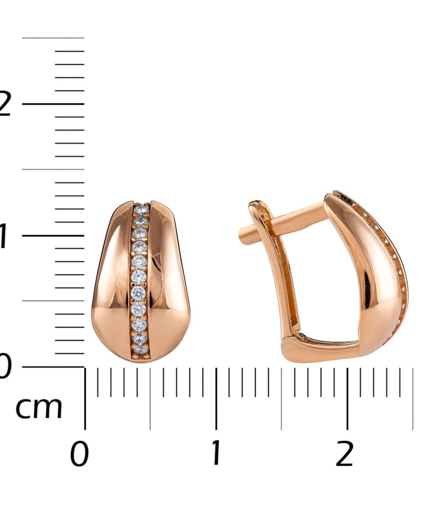 Gold earrings with zircons Gold earrings with zircons