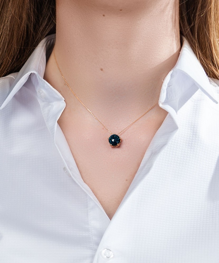 Золотой кулон/подвеска с лондонским топазом Золотой кулон/подвеска с лондонским топазом