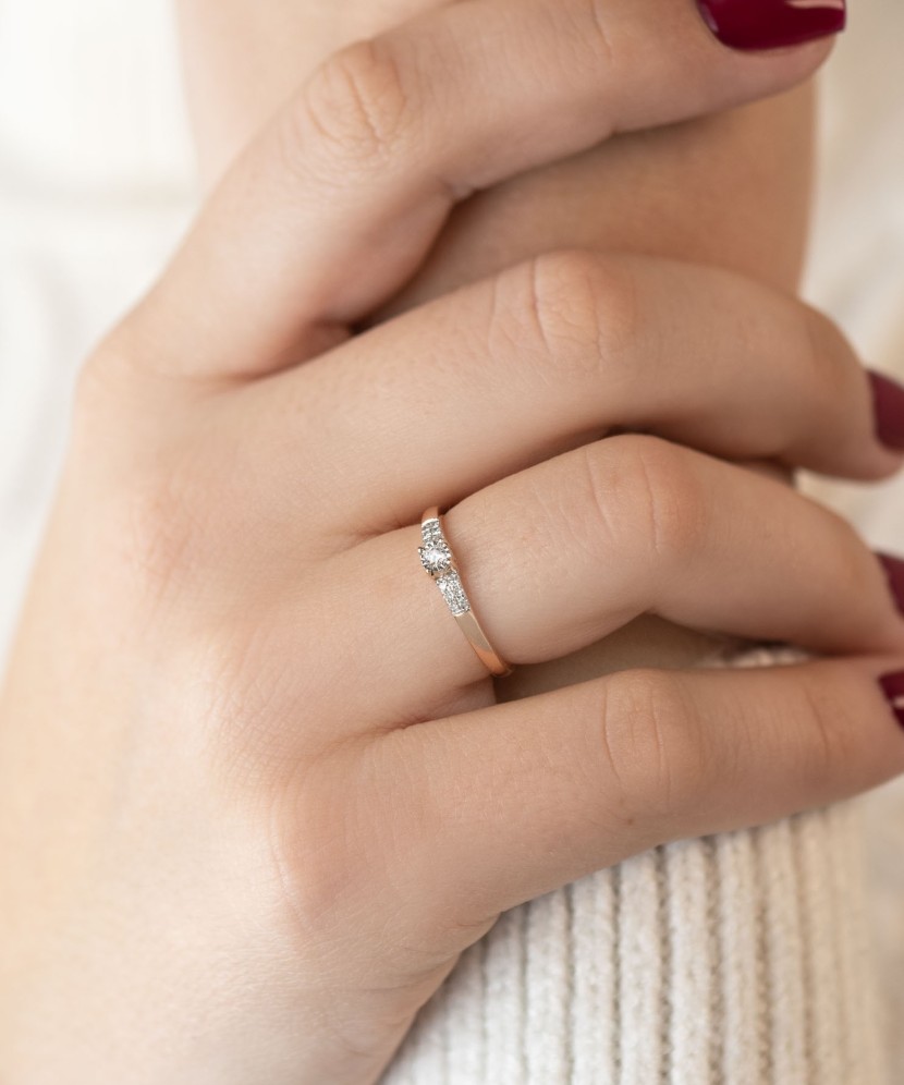 White gold ring with diamonds
