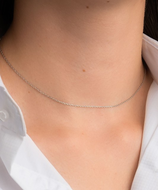 Якорная цепочка из родированного серебра"Anchor" 1.1mm