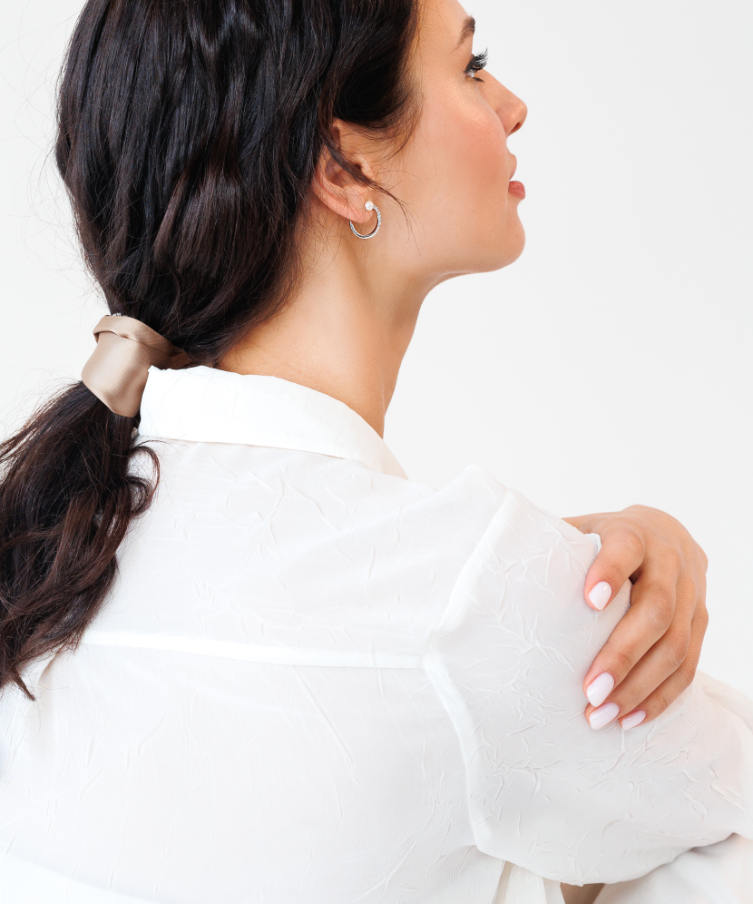 Серьги из серебра с жемчугом и цирконами