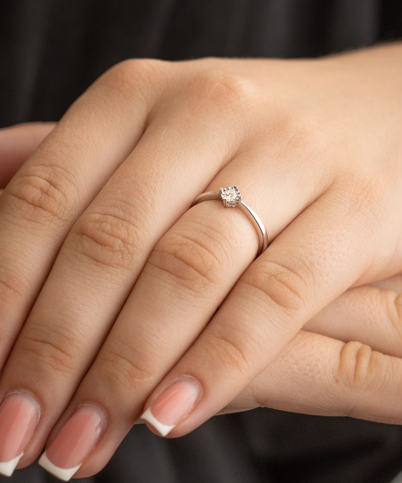 White gold ring with diamonds