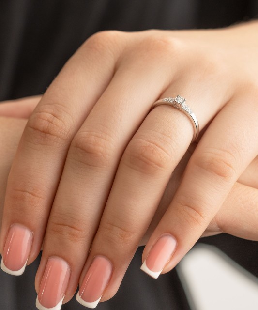White gold ring with diamonds