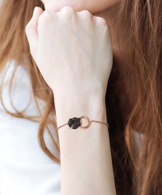 Gilded sterling silver bracelet with spinels