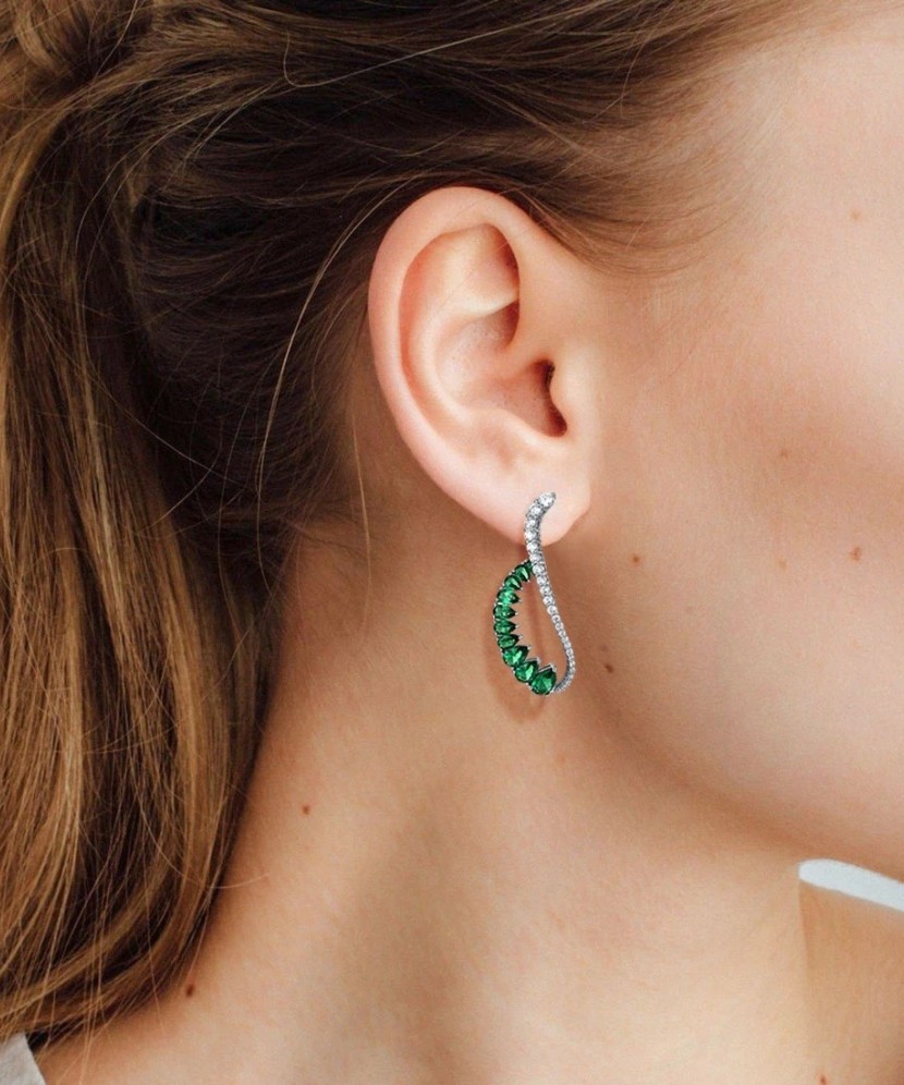 Sterling Silver earrings with zircons and spinels