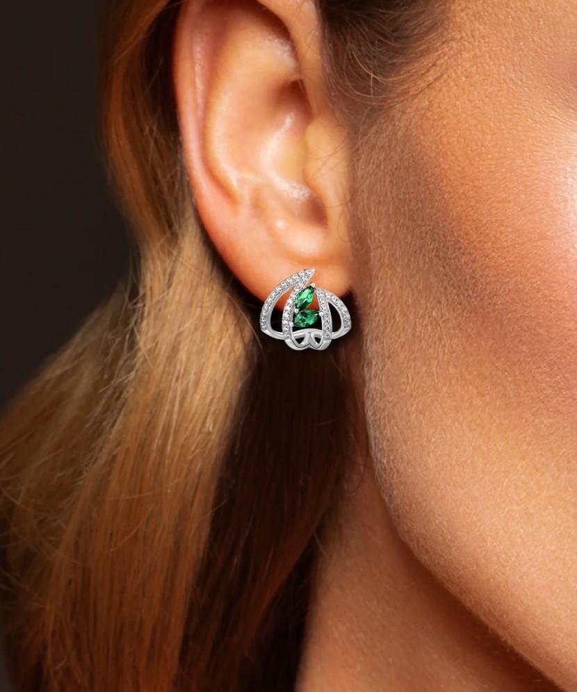 Серьги из серебра с цирконами Серьги из серебра с цирконами