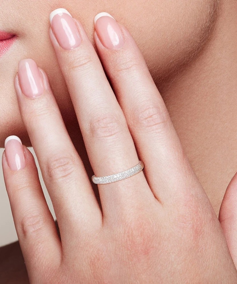 White gold ring with diamonds