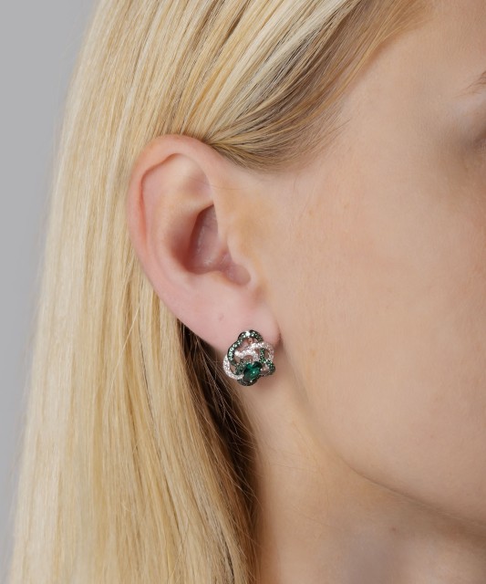 Sterling Silver earrings with zircons and spinels
