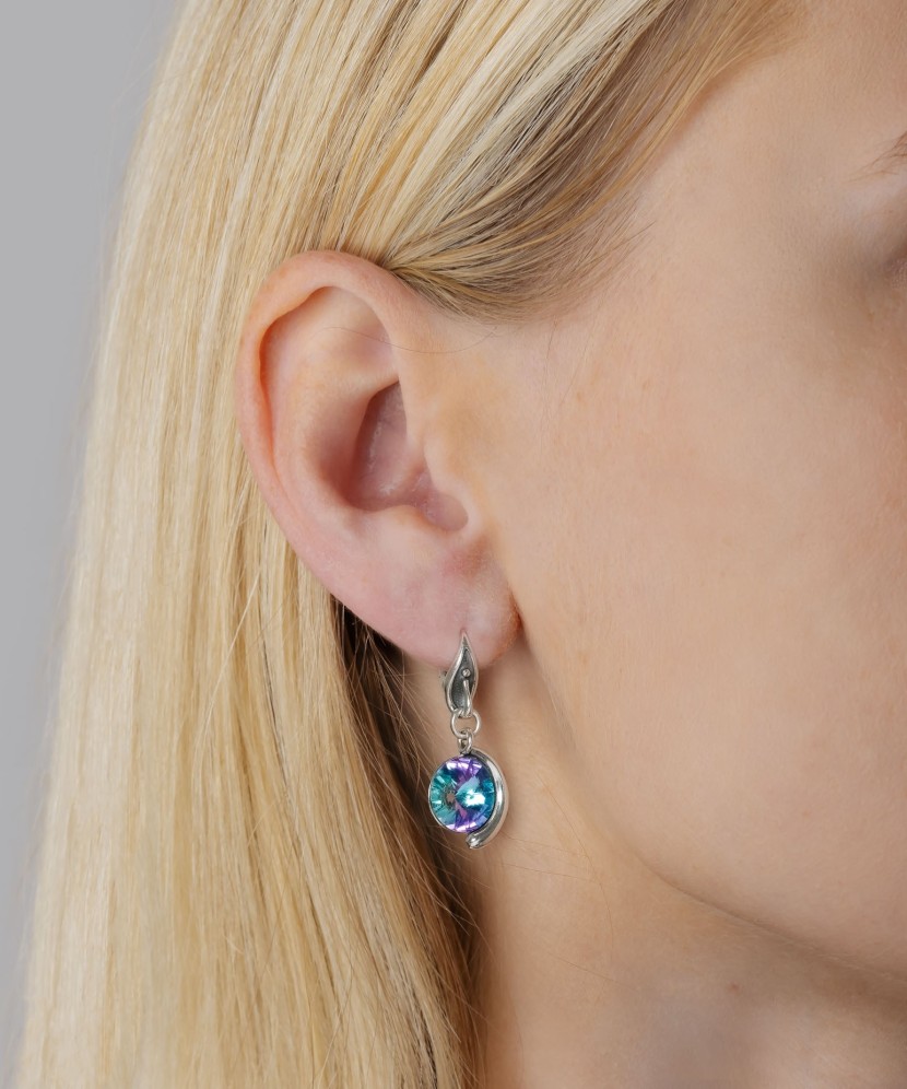 Sterling silver earrings with crystals