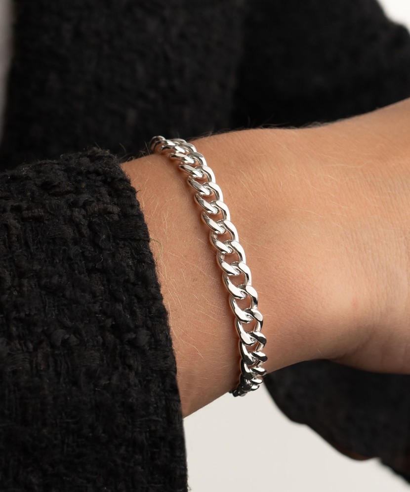 Серебряный браслет  "Curb" 6.3mm