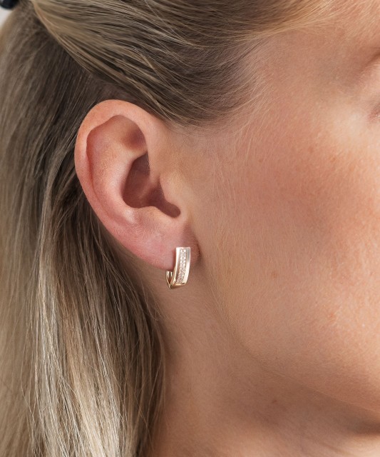 Золотые серьги с цирконами