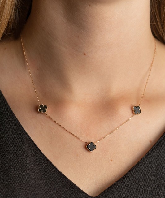 Gold chain with pendants