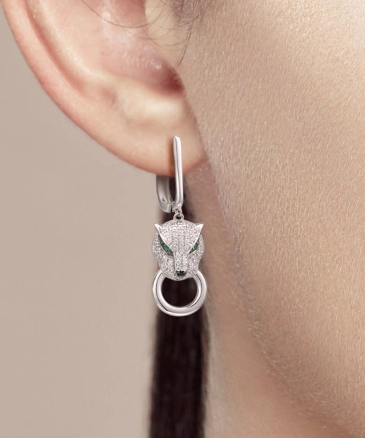 Серьги из серебра с цирконом и шпинели