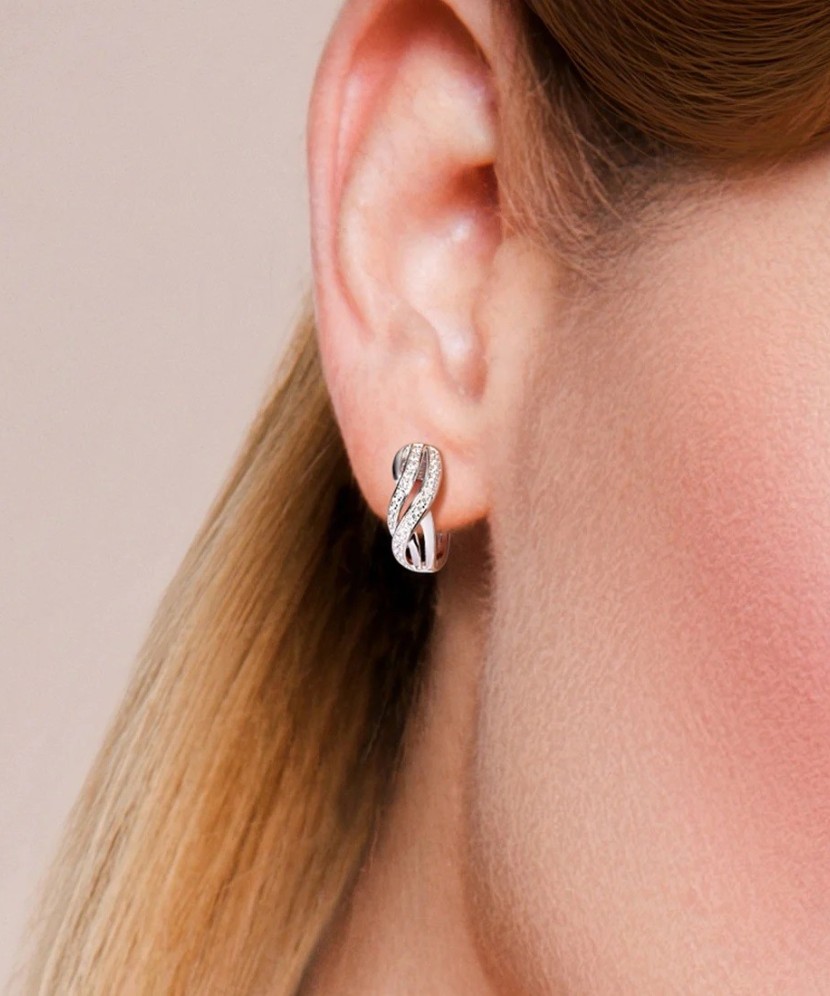 Sterling silver earrings with zircons