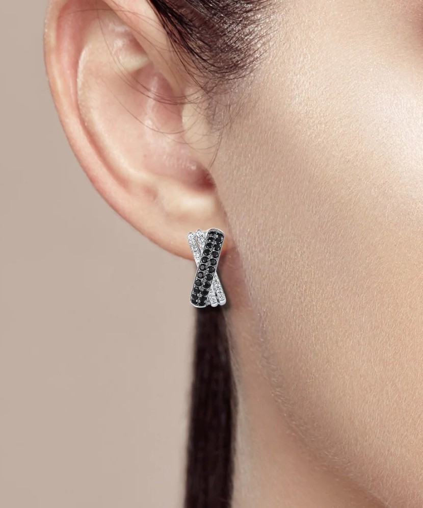 Sterling Silver earrings with zircons and spinels