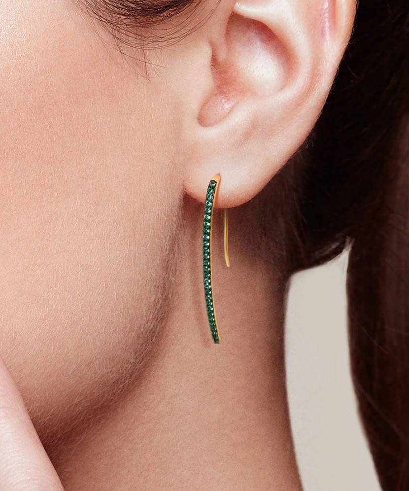 Позолоченные серебряные серьги со шпинелями