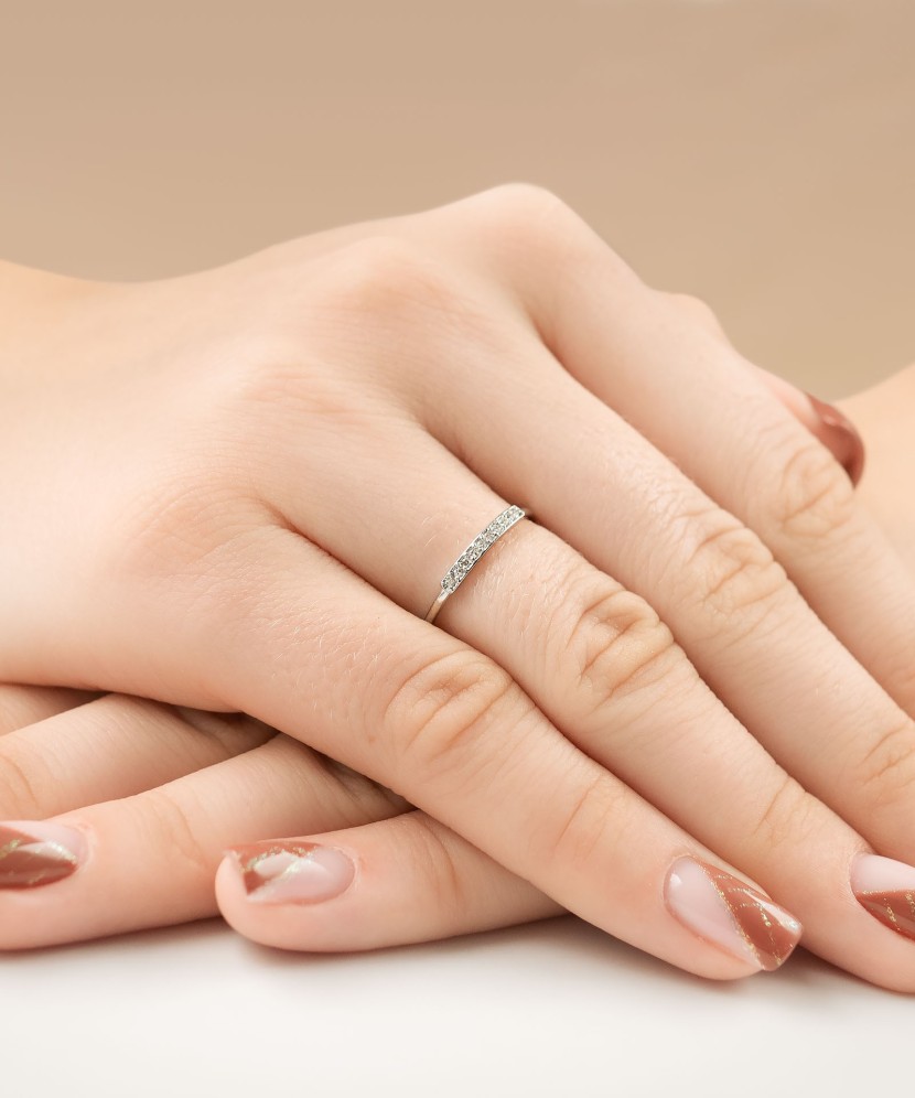 White gold ring with diamonds White gold ring with diamonds