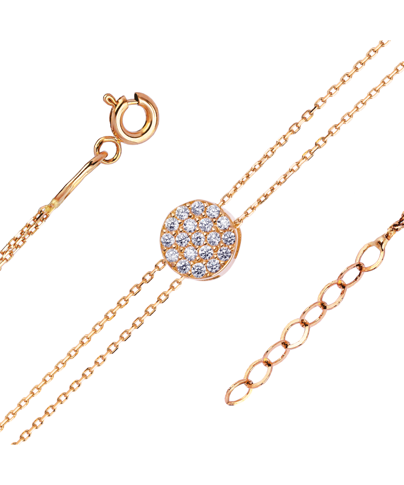 Золотой браслет с цирконом