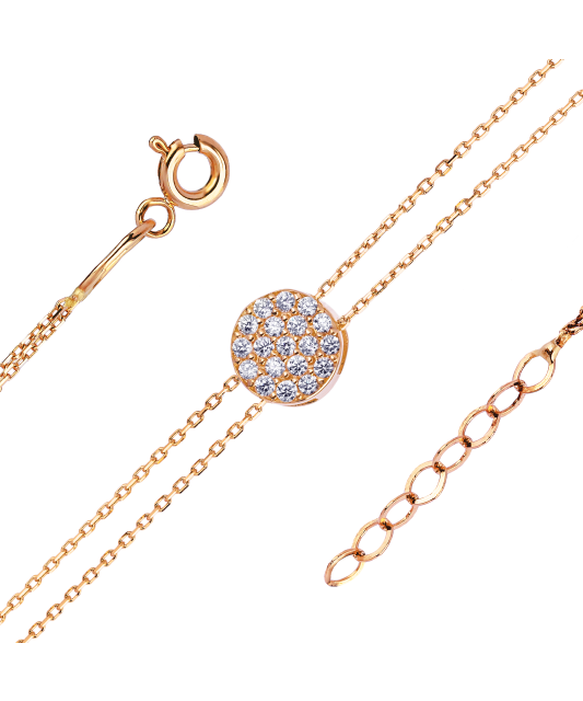 Золотой браслет с цирконом