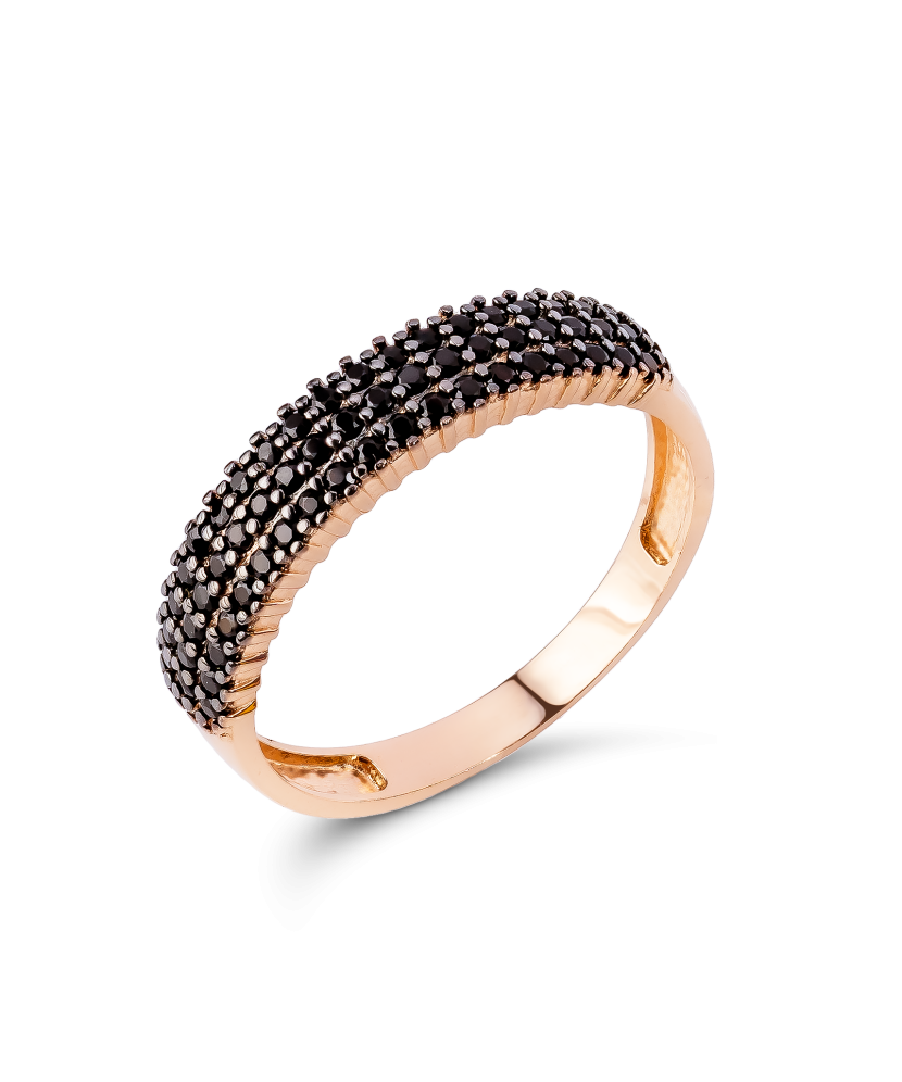 Gold ring with zircons