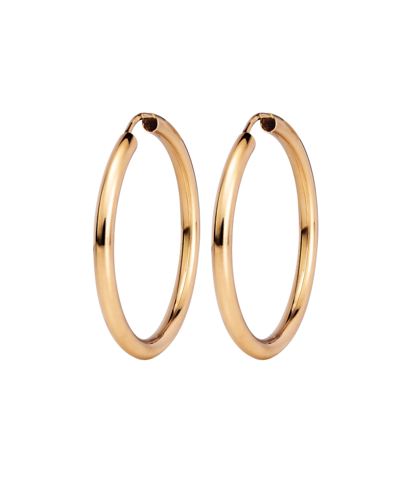 Gold hoop earrings 30 mm